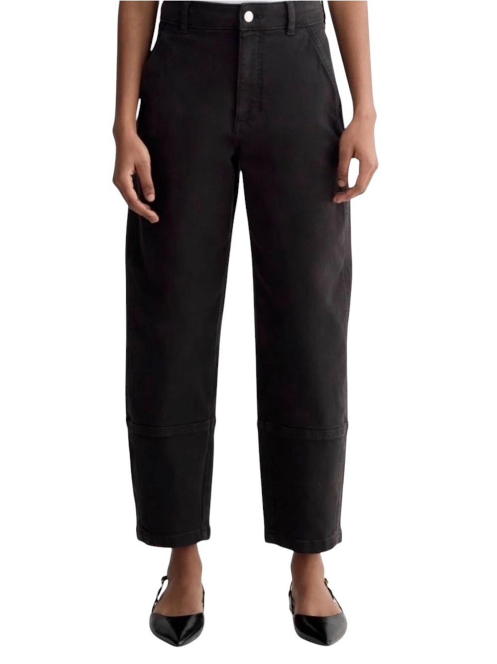 Everlane Black Utility Denim Jeans Pants Size 8 Organic Cotton High Waist Boho